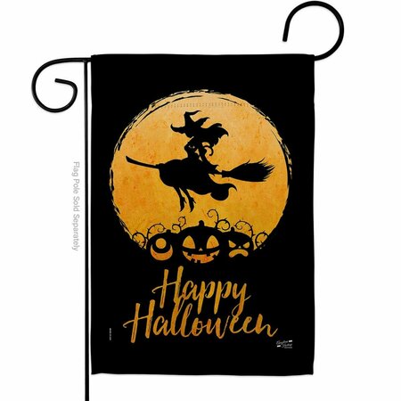 PATIO TRASERO 13 x 18.5 in. Halloween Witch Garden Flag with Fall Double-Sided Decorative Vertical Flags PA3875714